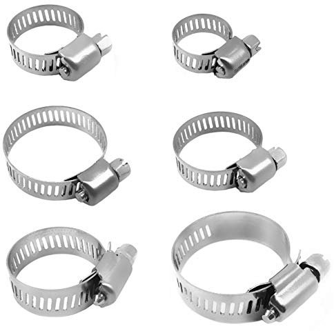 AKORD 30pcs Hose Pipe Clips 10-38mm Stainless Steel Hose Clamp
