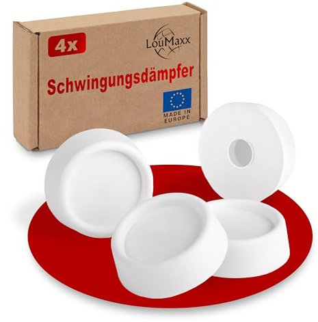 LouMaxx Schwingungsdämpfer Waschmaschine - 4er Set weiß Ø 4,5 cm - Anti Vibration Waschmaschine - mit Anti Rutsch Funktion für alle Waschmaschinen & Trockner