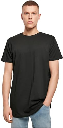 Build Your Brand Homme Shaped Long Tee T-Shirt, Noir, 4XL EU