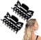 Basic Sense 3.2 inch Hair Claws, Durable & Sturdy Non-Slip Grip Classic Design Clamps, Jaw Clips, Large 2pcs set Glossy Black