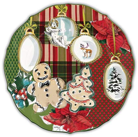 Baci Milano Xmas Tartan Teller aus Porzellan PIAT4.TAR01 Weihnachten