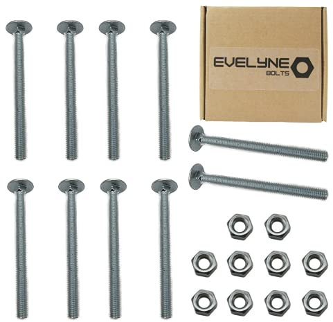 M6 (6mm x 75mm) Cup Square Carriage/Coach Bolt & Nut Set - Steel (Pack of 10)