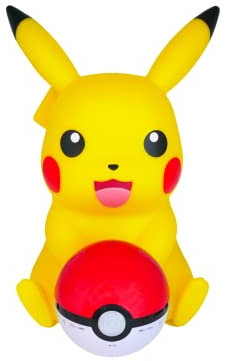 TEKNOFUN – Offizielle Pokemon-Lizenz – Pikachu Pokéball beleuchtete Figur – kabelloser Lautsprecher – LED – 2 Beleuchtungsmodi – USB/Micro-USB – 3,5-mm-AUX-Buchse – 811382