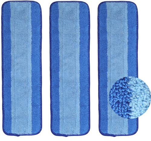 Paquete de 3 almohadillas de limpieza de microfibra para fregona Bona Spray Multisuperficie Fregona Suelo laminado de madera dura Bona Reemplazo Mopa Pad