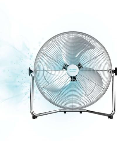 Cecotec Ventilador Industrial EnergySilence 5000 Pro. 120 W, 3 Aspas Metálicas de 20 (51 cm), Motor de Cobre, 3 Velocidades, Inclinación Ajustable, Acabado Cromado