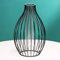 Keebgyy Jarrones de metal con soporte de metal, juego de jarrones de vidrio hidropónico, jarrón de flores de cristal con forma de farol, jarrones de marco de metal para decoración de oficina, hogar,