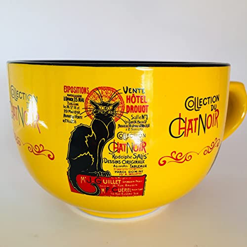 VIANAYA Grand bol à anse Paris chat noir - souvenir de Paris Montmartre en 1889 - matiere porcelaine