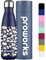 Proworks Edelstahl Trinkflasche | 24 Std. Kalt und 12 Std. Heiß - Vakuum Wasserflasche - Isolierflasche für Sport, Laufen, Fahrrad, Yoga und Camping - 1 Liter - Mitternachtsblau - Gänseblümchen-Träume