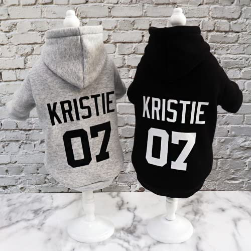 Hunde-Kapuzenpullover, personalisierbar, mit Namen und Nummer, Hunde-Kapuzenpullover, Winterkleidung, Hundepullover