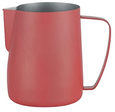 ZQDMYT Handy Stainless Steel Milk Frothing Pitcher 12oz/20.3oz Stainless Steel Coffee Jug Making Latte Craft Coffee Steaming Pitcher Heat Resistant (Color : Red, Size : 350ml)