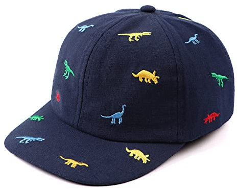 Pesaat Baby Schirmmütze Junge Baseballcap Kinder Sonnenhut UV Schutz Baby Junge Baseballkappe Kinder Jungen Sommerhut(Blau Dinosaurier, Gr.48cm(6-12Monate))