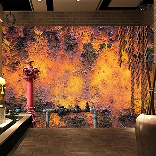 Fototapete 3D Effekt Rost Nostalgisches Wandbild Fototapete Restaurant Café Hintergrund Wanddekoration Gemälde Wandbild 400(W) X280(H) Cm