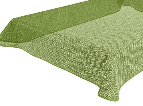 BEAUTEX Tokio Weichschaum Tischdecke mit Paspelband, Garten, Balkon, Terrasse, Camping - Größe und Farbe wählbar - Rund 160 cm, Hellgrün