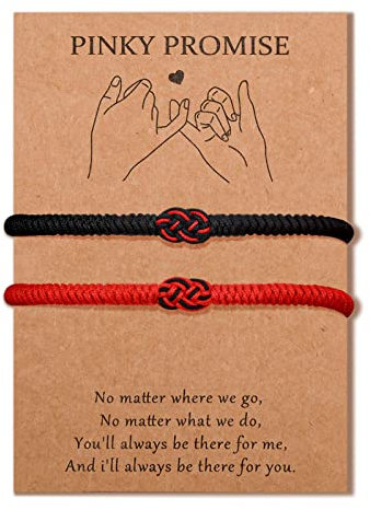 MANVEN Partnerarmbänder Kabbala Rotes Seil Glücksarmband Handgestricktes Amulett Passende pärchen armband Geschenke für Freunde Freundinnen Freunde Ehemänner Ehefrauen Verlobte