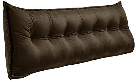 Rucener Groß Lendenkissen Rückenlehne Großes Samt Bücherkissen Lesekissen Lendenkissen Groß Wandkissen Rückenkissen Bett Lesekissen Groß Lesekissen Braun 200 cm