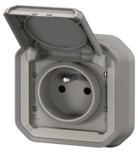 prise de courant - 2p+t - gris - encastré - legrand plexo 069831l
