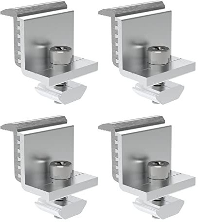 Solarmodul Halterung Endklemme Kit,30-45mm Höhenverstellbar Solar Panel Randklemme Halterungen,Befestigung Solarmodul für Halter Solarpanel für Photovoltaik Montageschiene PV-Anlage Verstellbar Klemme