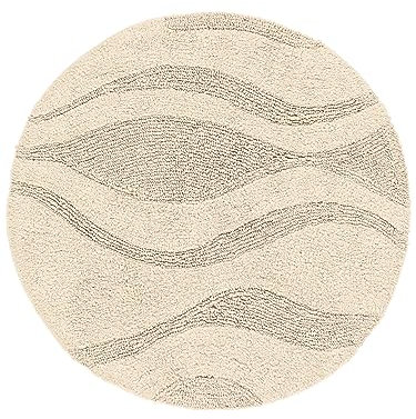 RugVista Badematte Breeze, ∅ 70 cm, Rund, Mittelflor, Anti-Rutsch, Moderner Badteppich, Maschinenwaschbar bis 30°C, 100% Baumwolle, Beige