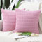 Madizz Lot de 2 Housses de Coussin en Velours côtelé rayé Boho Housse de Coussin décorative Douce pour canapé Chambre à Coucher Rose 60 x 60 cm