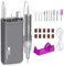 Kredioo 35000RPM Nail Drill, Rechargeable Electric Nail Files for Acrylic Gel Nail, Low Heat Salon Quality E File, Manicure Shaping Nail Care Tools for Beginners, Nail Technician, Grey
