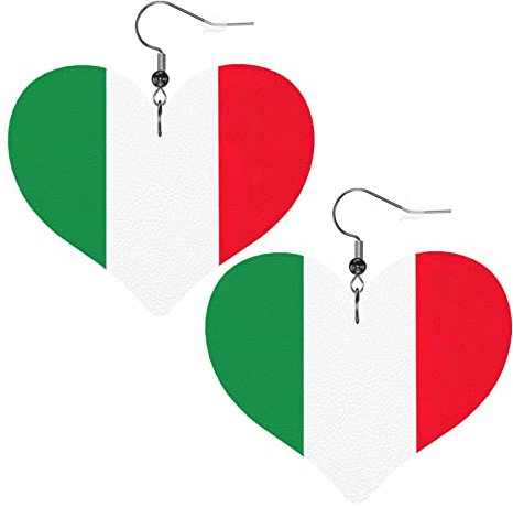 Italien Flagge Leder Ohrringe für Frauen baumeln Ohrring Tropfen Anhänger mit Haken Geschenke für Erwachsene Mädchen
