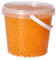 trendfinding 1 Liter Eimer aus Kunststoff mit Deckel Deko Hydro Wasser Perlen Kugeln künstliche Blumenerde Aquaperls Aqualinos zum Dekorieren (Orange_SM)
