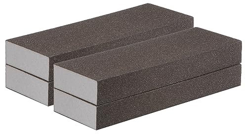 sourcing map 4pcs Fine Sanding Sponge Blocks 240-320 Grit Foam Sanding Block for Polishing Kitchen Metal Wood Drywall, 200x70x25mm