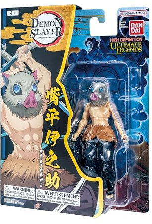 BANDAI Ultimate Legends Inosuke Hashibira Actionfigur | 12,5 cm Inosuke Anime-Figur mit 27 Gelenkpunkten und Zubehör | Geschenk zum Sammeln, Demon Slayer Anime und Manga Merch Figuren