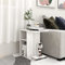 CIADAZ Beistelltisch, Tabletttisch, Blumenhocker, Nachttisch, Couchtisch, Wohnzimmer, Nightstand, Hochglanz-Weiß 50x30x50 cm Spanplatte