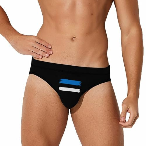 Melbrakin Bandiera dell'Estonia, Slip da Bagno a Vita Bassa da Uomo, Costume da Bagno Bikini Sexy, Costumi da Bagno da Spiaggia