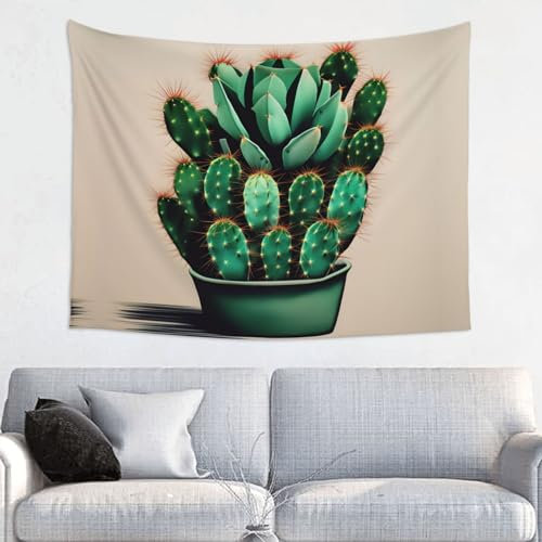 SSIMOO Kaktus-Kunstdruck, Wandbehang, künstlerischer dekorativer Wandteppich, 72 x 94 cm, Heimdekoration
