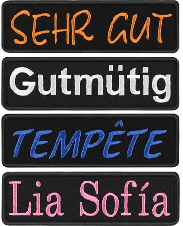 IIFL Personalisierte Stickerei-Namensaufnäher 2 Stück, Militärbänder, Kleidung, Taschen, Westen, Jacken, Arbeitshemden, individuell