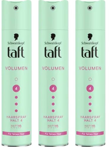 Mit Pufai Grocery, Taft Haarspray Volumen feines Haar Halt 4 Spray Haarspray 250 Mililiter x 3 Stück