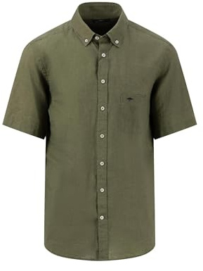 FYNCH-HATTON Leichtes Halbarm-Hemd mit Button-Down-Kragen Dusty Olive/XL