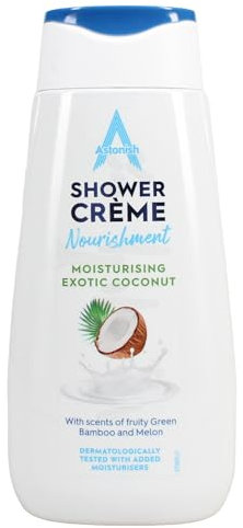 Astonish Shower Crème, Exotic Coconut, Cleanses and Moisturises, Coconut, Bamboo and Melon Scented, 400ml