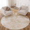 TAPISO Crystal Rund Teppich Kurzflor Glänzend Braun Beige Marmoreffekt 3D Effekt Wohnzimmer Schlafzimmer Modern Design ÖKO-TEX 100 x 100 cm