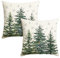 Artoid Mode Kiefern Bäume Schneeflocken Weihnachten Kissenbezüge 2er Set, 45x45 cm Merry Christmas Xmas Zierkissenbezug Cushion Cover Couch Deko