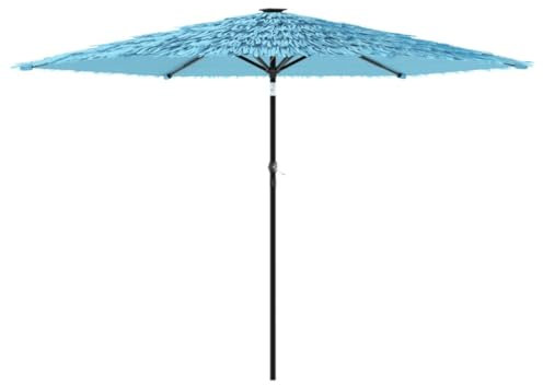 vidaXL Sonnenschirm, Gartenschirm mit Stahlmast, Marktschirm Strandschirm Kurbelmechanismus, Schirm für Garten Balkon Terrasse, Blau