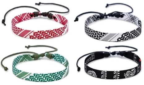 CYILPR Armbänder, 4-teiliges gewebtes Armband-Set im arabischen Stil, vielseitig einsetzbar, arabisch inspiriert, gewebtes Armband-Set für Verabredungen und Freizeitkleidung