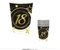 FIESTAS GUIRCA | 6 Gobelets Jetables Numéro 18 (240 ml) (9 cm) - Décoration de Table pour Fêtes et Graduations - Idéal pour Célébrations - Noir, Or, Blanc