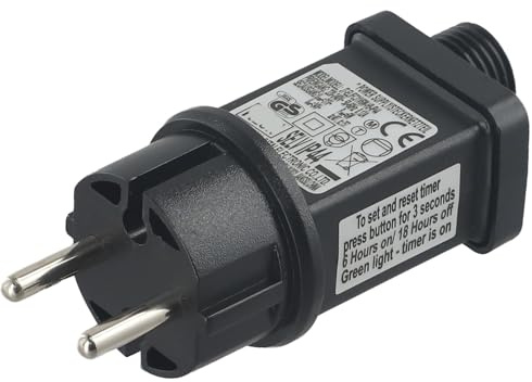 31V LED Netzteil, 8 Modi Lichterkette Netzteil Adapter mit Timer, IP44 31V 6W Transformator Treiber für Niederspannungs-LED-Adapter für Weihnachtslicht, Lichterkette