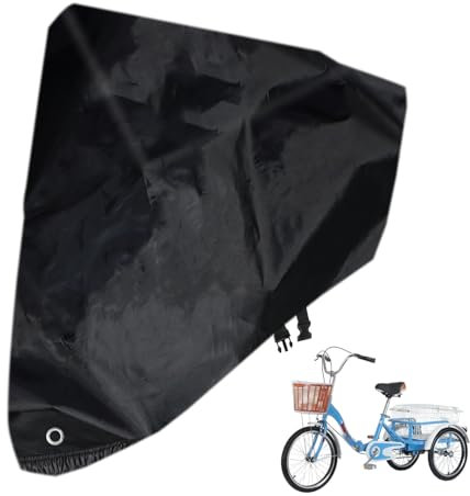Klmnop Adult Tricycle Cover, Waterproof, Dustproof, Windproof, Black