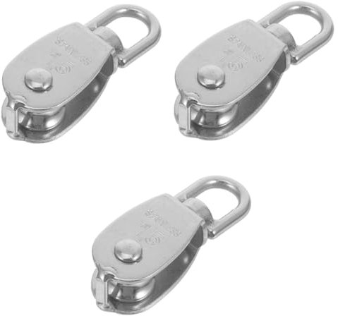 SEWOART 3stücke Edelstahl Seilrolle Mit Kugellager Schwerlastfähige Umlenkrolle Für Drahtseil Vielseitig Einsetzbar Zum Heben Und Ziehen Tragbar Und Robust Einzel Und Doppelrolle