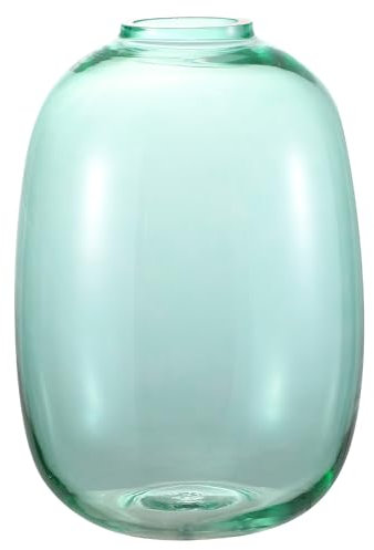 KAYLETIN Grüne Vase, große Glasvase für Blumen, hohe Glasvasen für Blumenstrauß, große Blumenvasen für Wohnzimmer, Esszimmer, Schlafzimmer, Regal, Hochzeit, Büro, Couchtisch, 25 cm