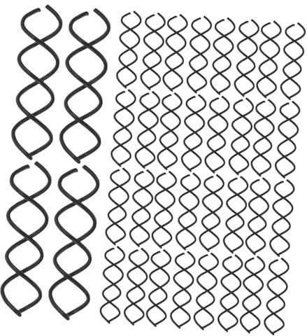 PAMINGONO 50pcs Black Spiral Hair Pin, Plastic Bun Pins round Tips, Non-scratch Secure Hold Hair Accessories for Women Girls, Versatile Hairstyles