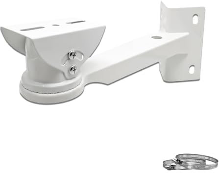 Universelle Überwachungskamera Masthalterung Ring Kamera Halterung Kamerahalterung Metallmontage Eckhalterung mit 2 Einstellbar Edelstahl Rohrschelle