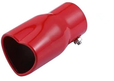 Auto Auspuff Endrohr Autoauspuffblende Design Herzform Stil JDM 63 cm Autozubehör Edelstahl Auspuffblenden Schalldämpfer Endrohr Autoauspuff Endrohr Endstuck(Rot)