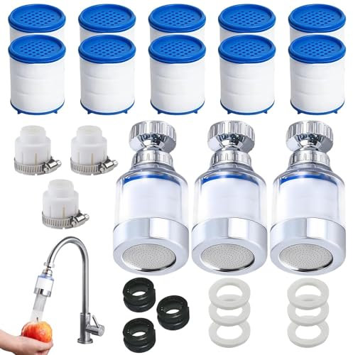 16 Teiliges Set Wasserfilter Wasserhahn, Kalkfilter Wasserhahn für Klares Leitungswasser, Transparentes Material Filter Für Trinkwasser, Für Home Badezimmer Küche Spüle