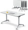PVYGDXYI Konferenztisch-Set, 4er-Set, klappbarer Konferenztisch, Klapptisch, mobiler Trainingstisch, Büro, faltbar, Besprechungstisch, Seminartisch, Konferenzraumtische mit Rädern (140 x 55 x 75 cm)