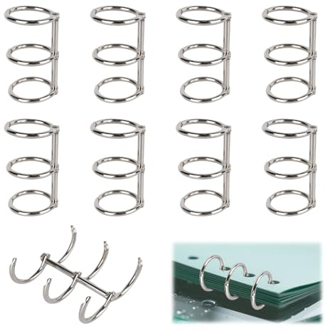 16 Stück Buchringe Ringbuch Ringe, Metallische Buchbinderinge 20mm/0.78inch für A4 Papier, Karteikarten Ringe mit Nickel Finish für Notizbücher Ordner Scrapbooking（Silber）